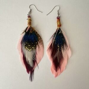 American Eagle Multi Color Feather Earrings